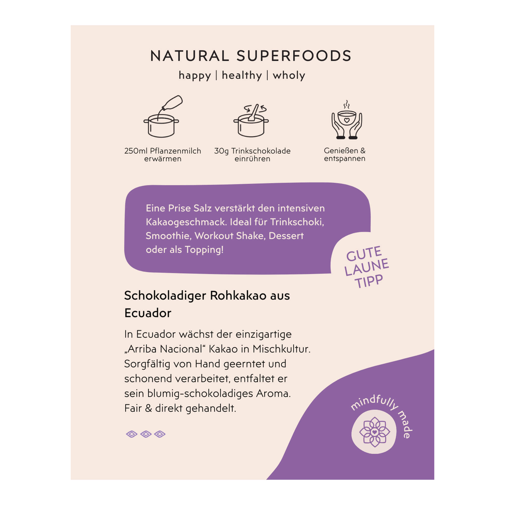 Rohkakaopulver Ecuador, 500 g, Bio