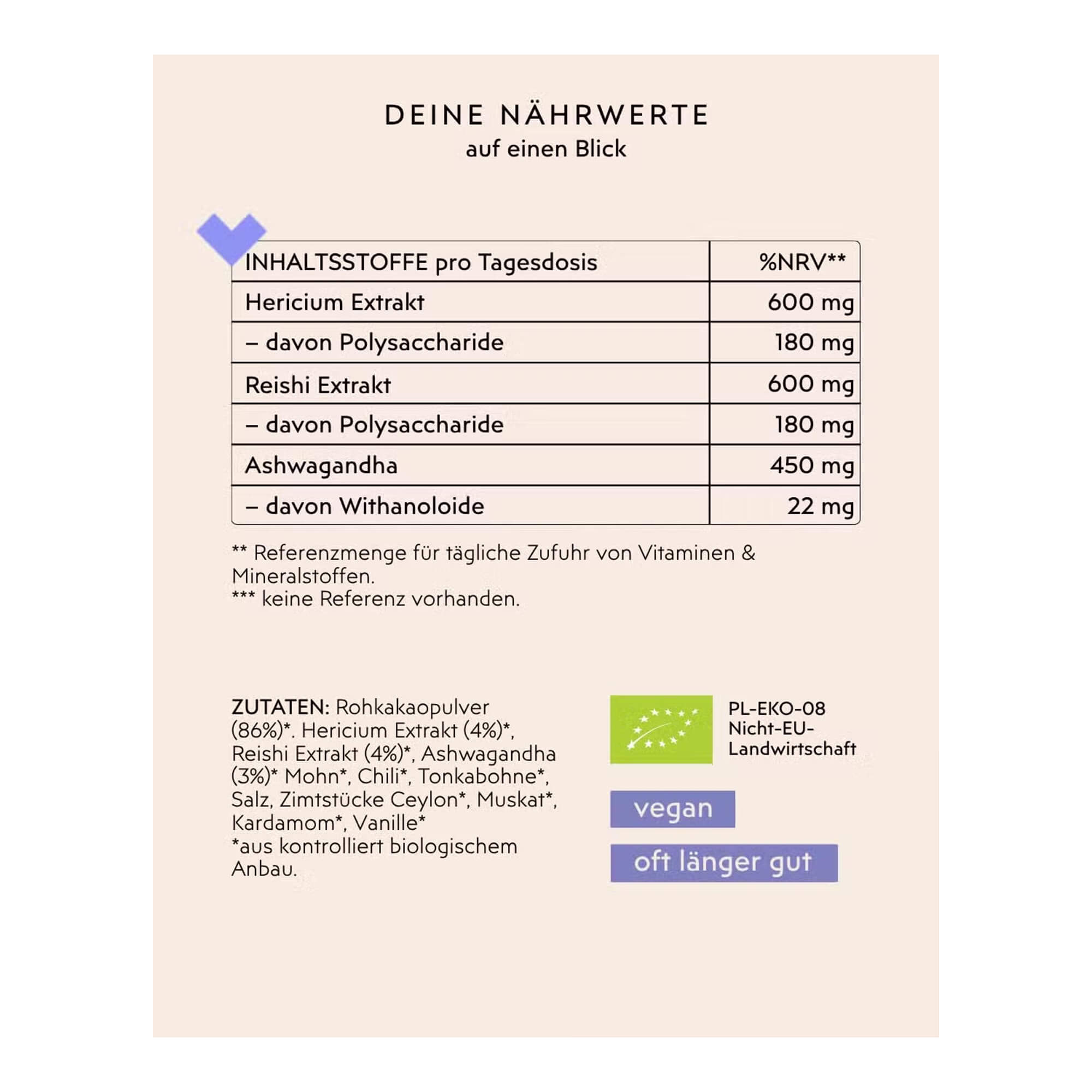 Vitalpilz Kakao - Calm Down & Relax 2.0 im Glas, 120 g, Bio