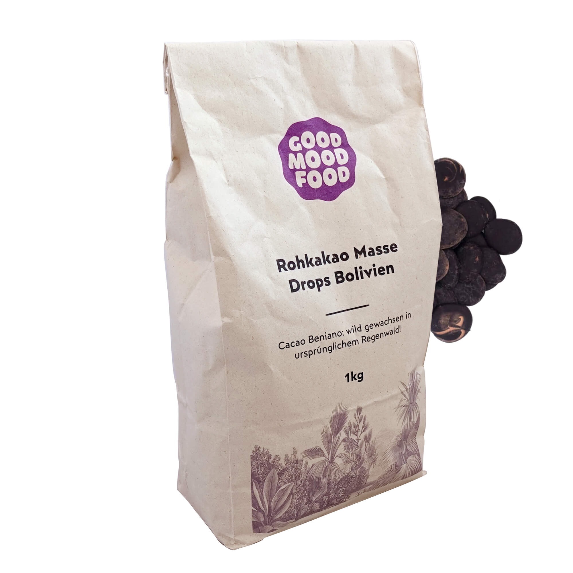 Rohkakaomasse Drops Bolivien, 1 Kg, Bio