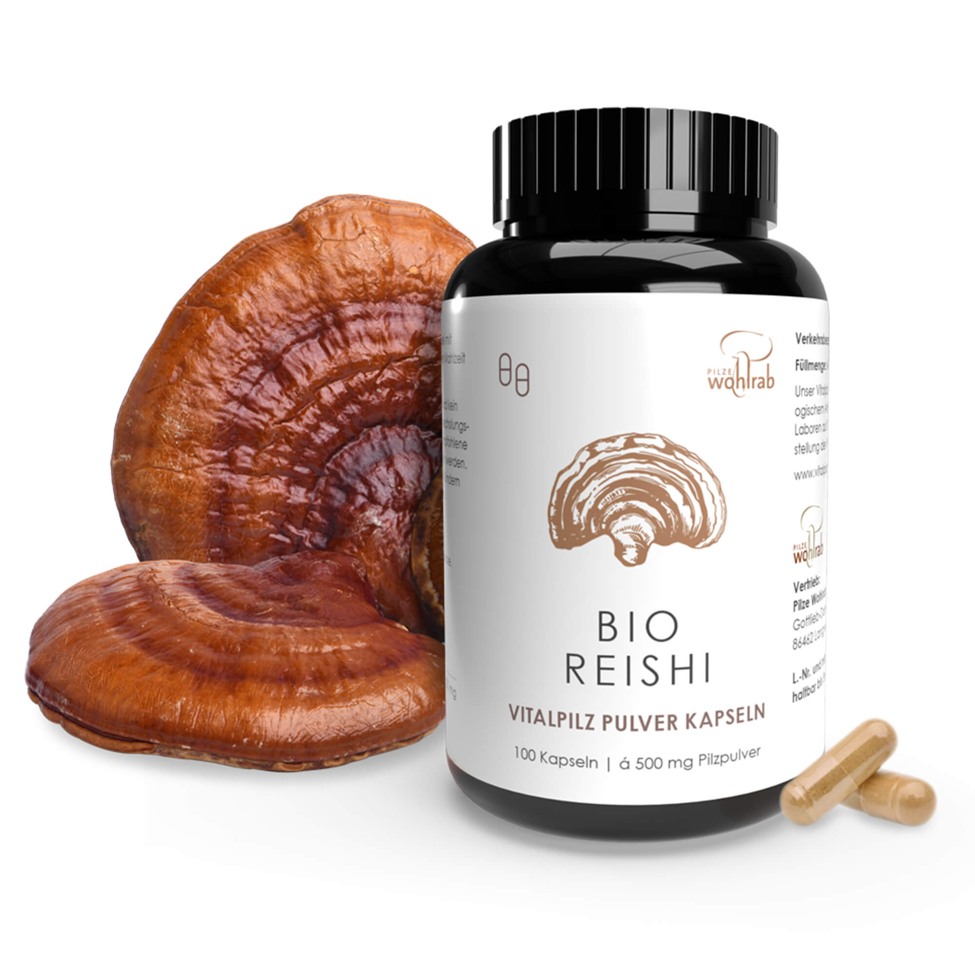 Reishi Mushroom Powder Capsules, organic