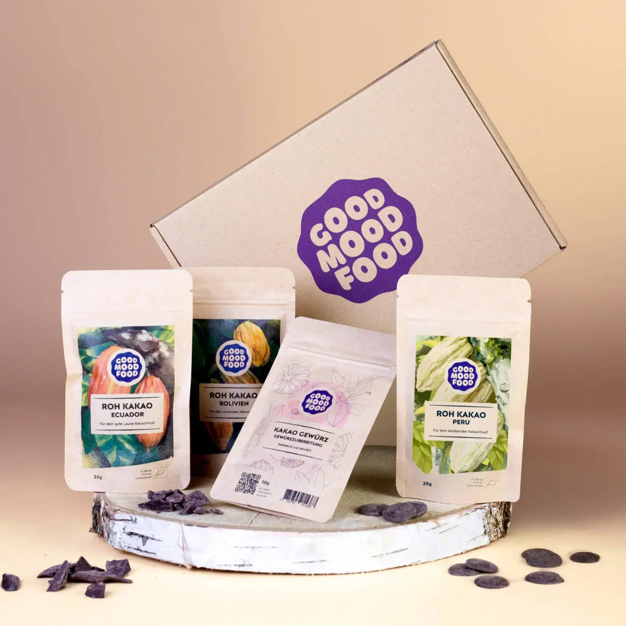 Raw cacao sample package