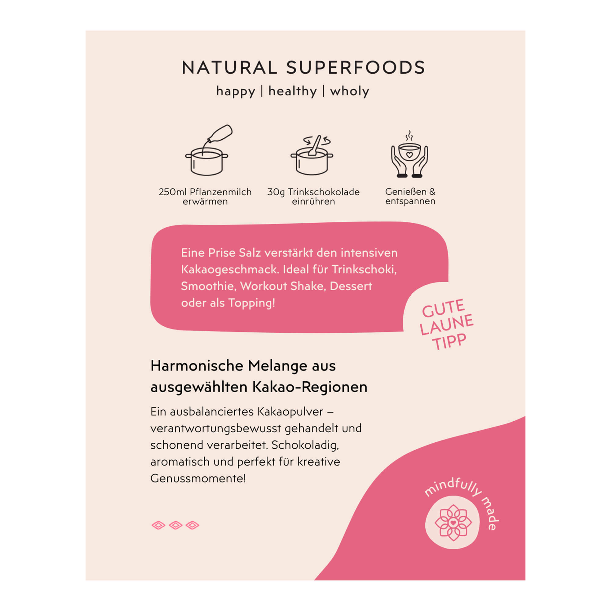 Raw cocoa powder Blend, 500 g, organic