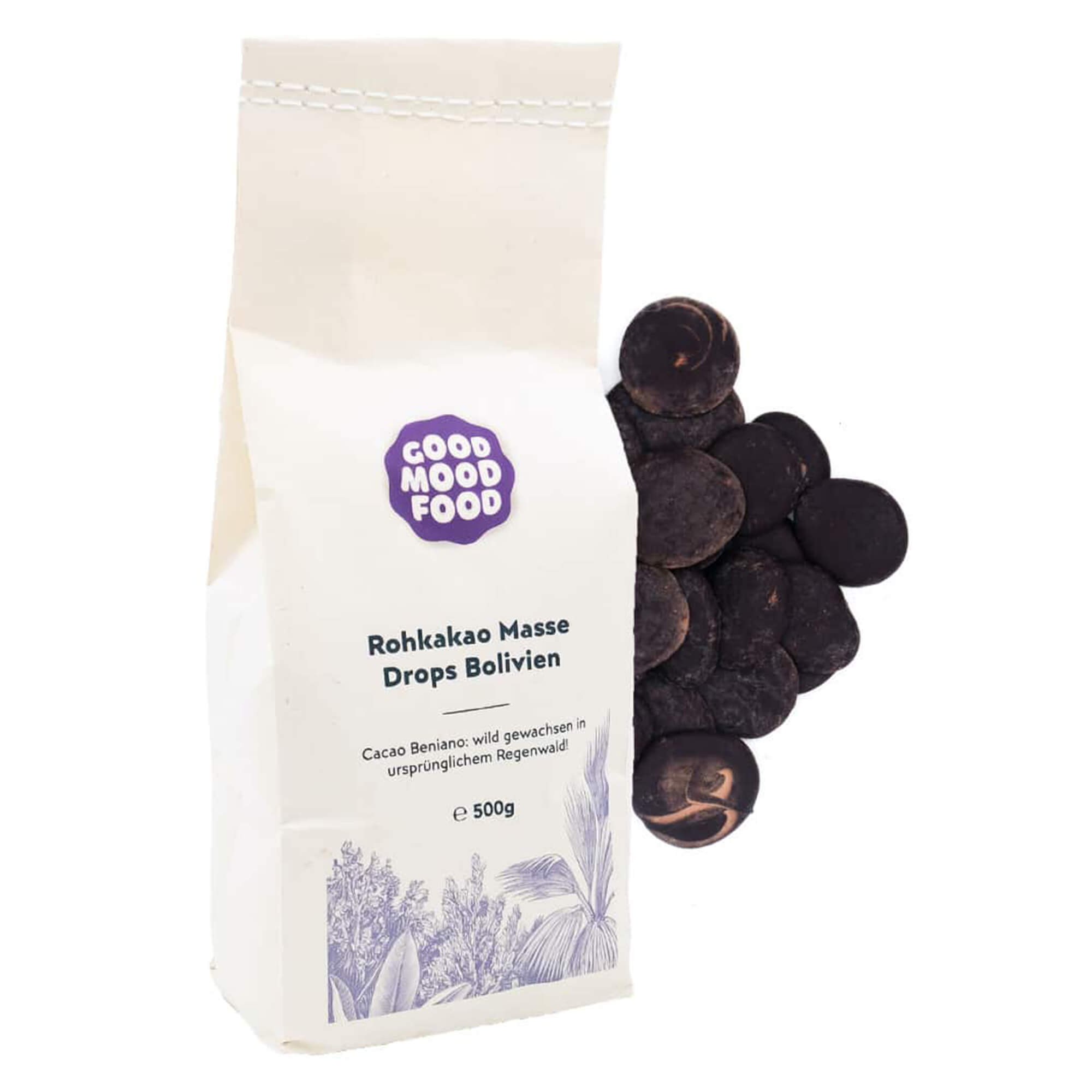 Rohkakaomasse Drops Bolivien, 500 g, Bio Rohkakaomasse Drops Bolivien, 500 g, Bio