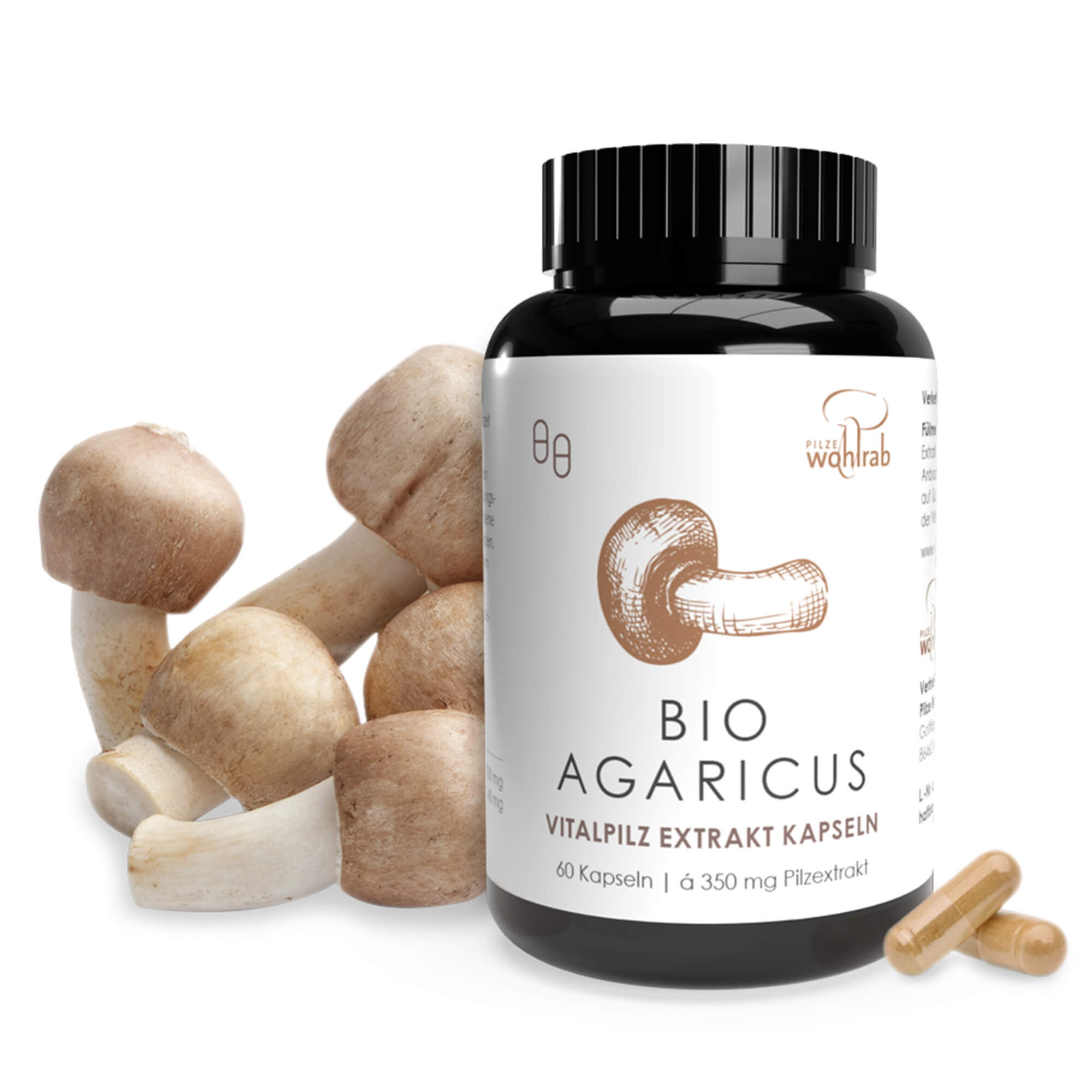 Agaricus Mushroom Extract Capsules, organic