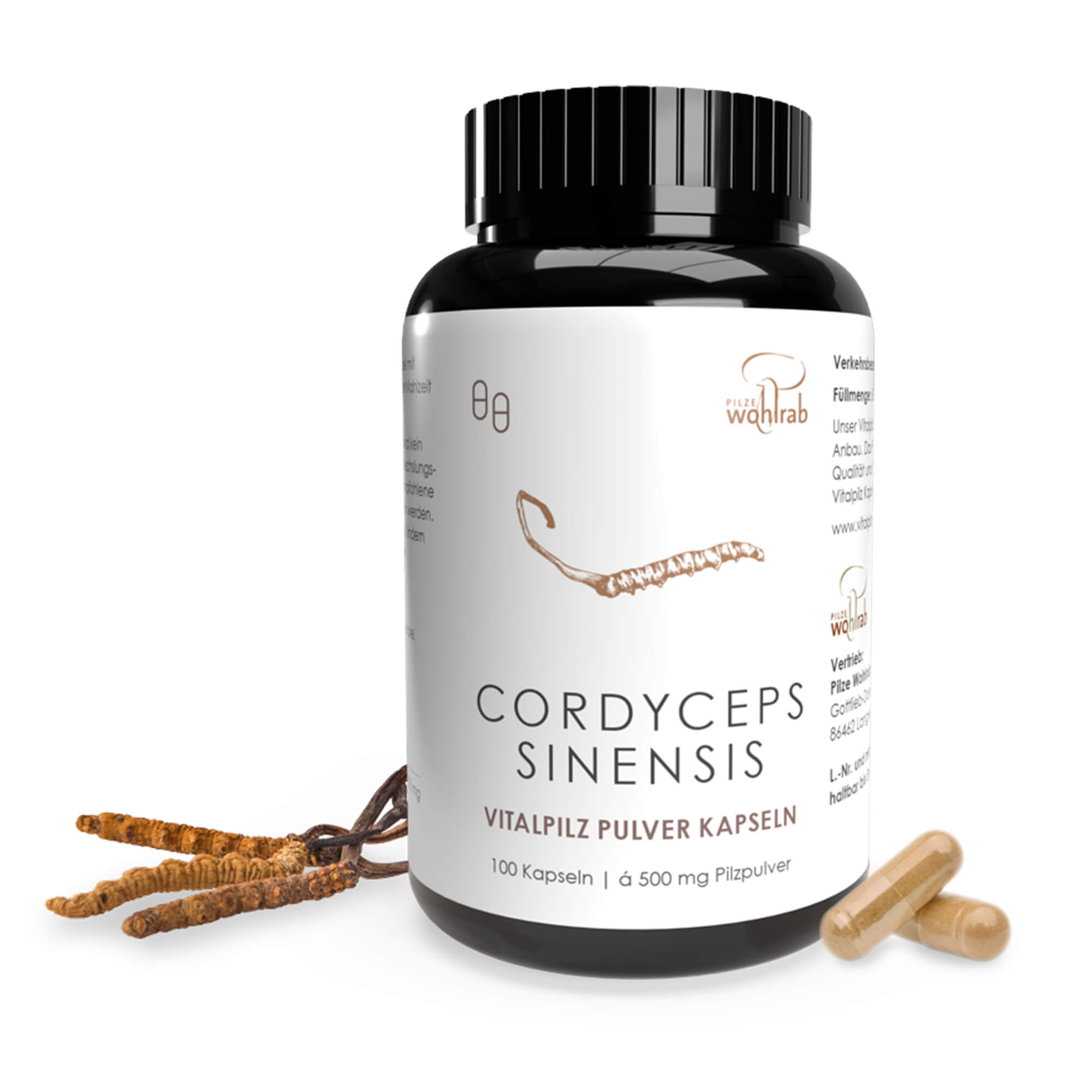 Cordyceps Mushroom Powder Capsules, organic