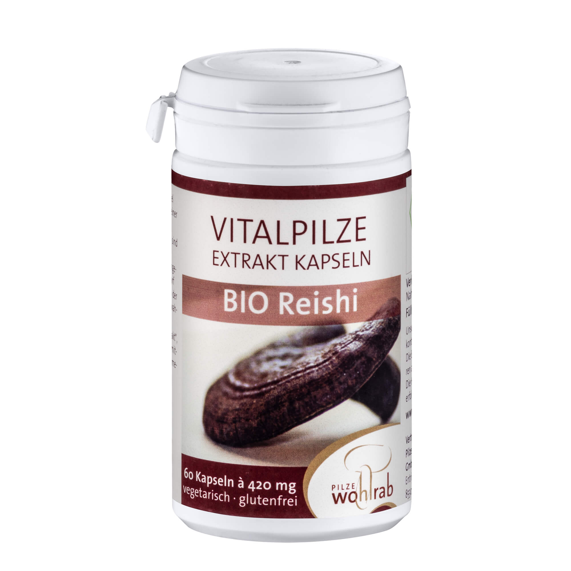 Reishi-Vitalpilz-Extrakt-Kapseln-Bio-60 Reishi Vitalpilz Extrakt Kapseln, Bio