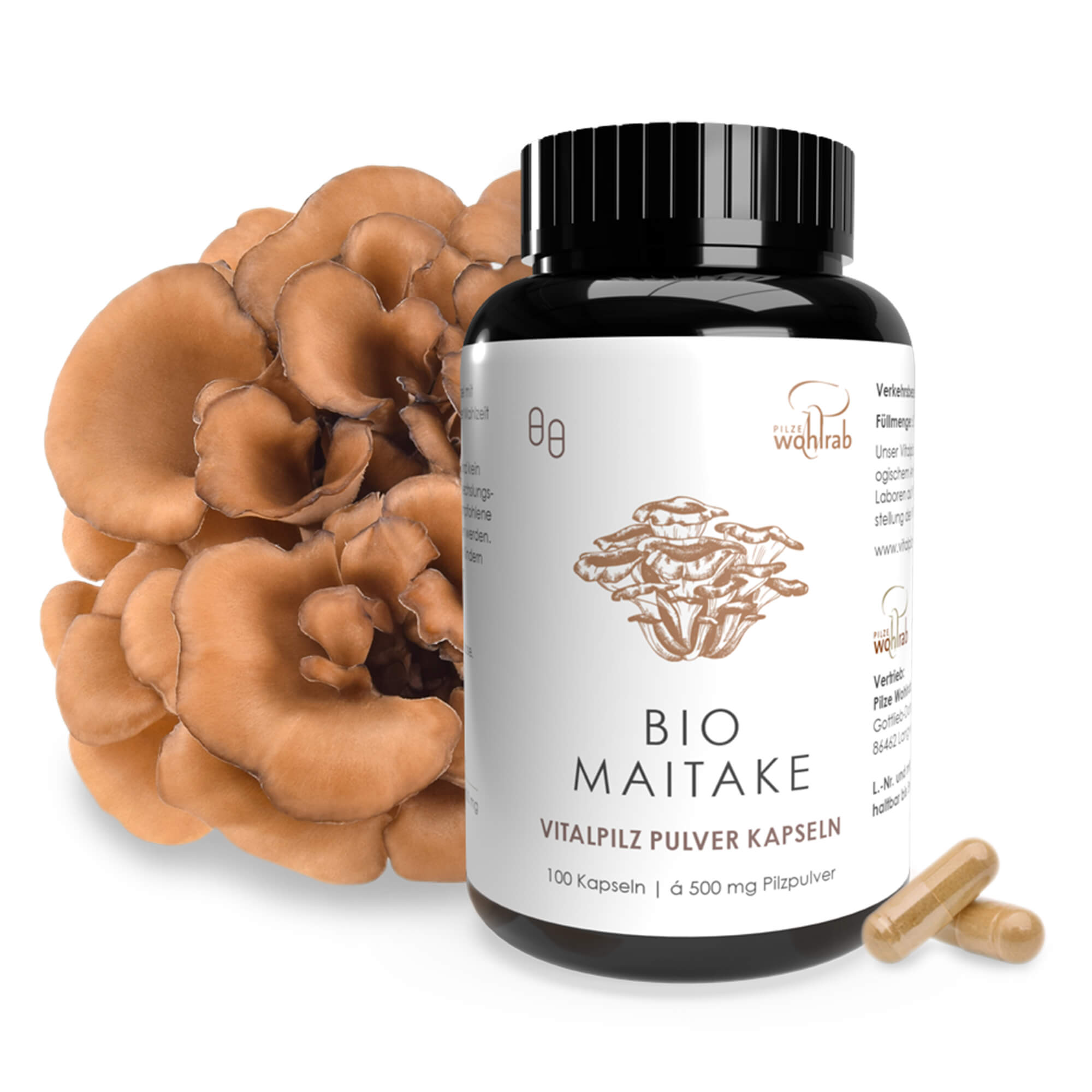 Maitake Mushroom Powder Capsules, organic