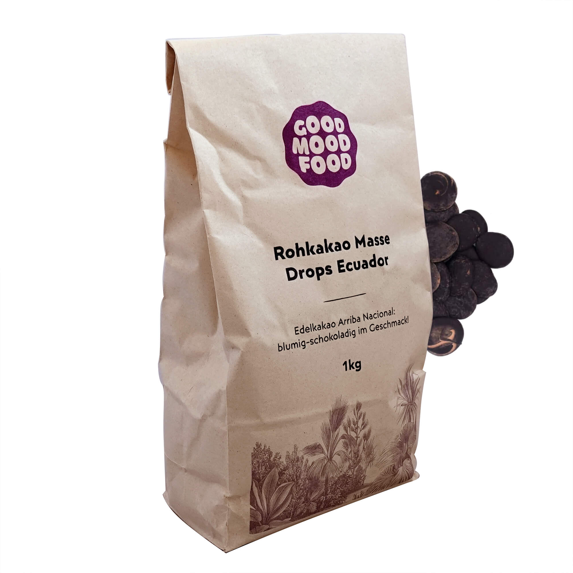 Rohkakaomasse Drops Ecuador, 1 Kg, Bio