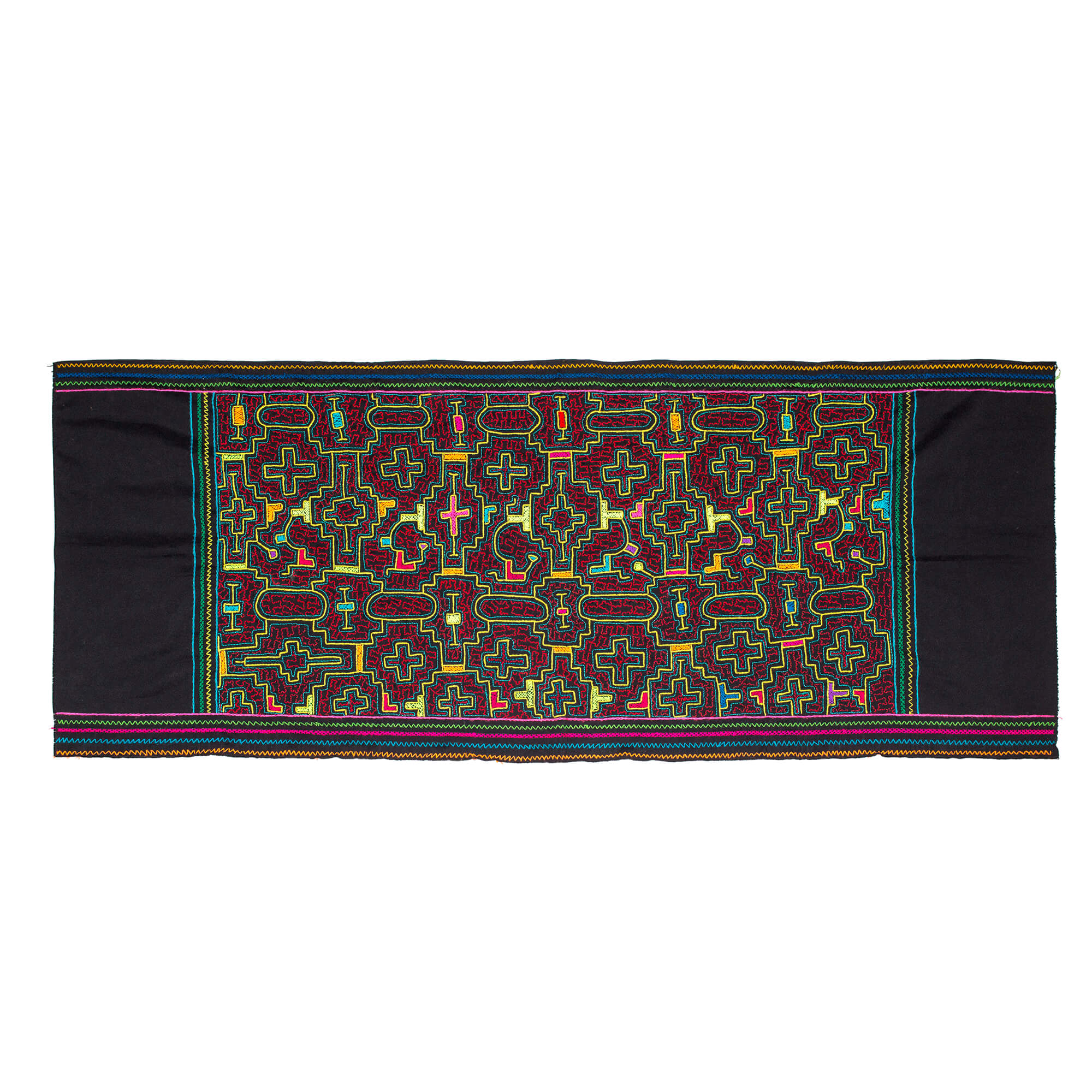 Shipibo embroidered textile, black
