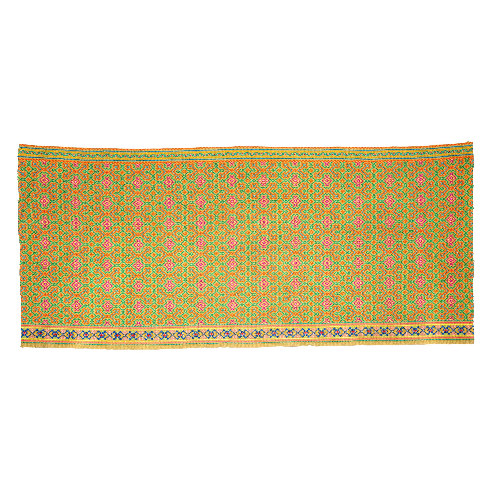 Shipibo embroidered textile, brown