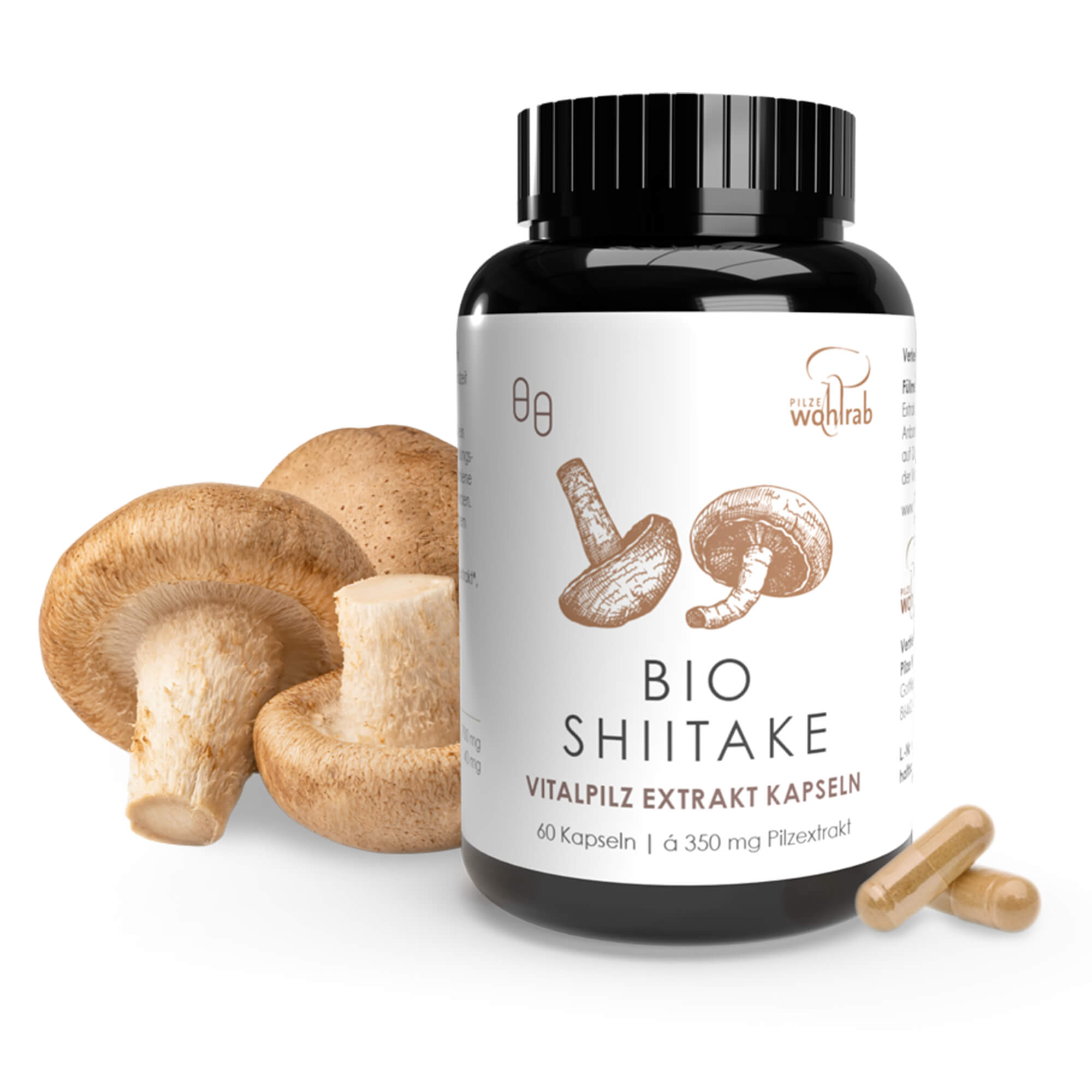 Shiitake Mushroom Extract Capsules, organic