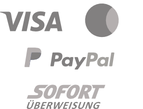 Paypal, Visa, Mastercard, Sofort